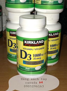  Viên uống Vitamin D3 Kirkland( 360 vien)  sx CANADA