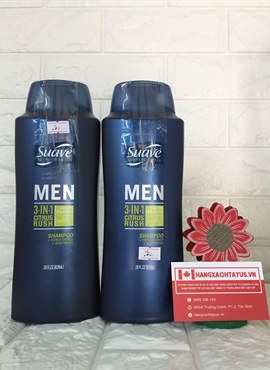 Dầu tắm, gội, xả Suave Men 3 in 1 Shampoo, Conditioner and Body Wash 828ml của Mỹ